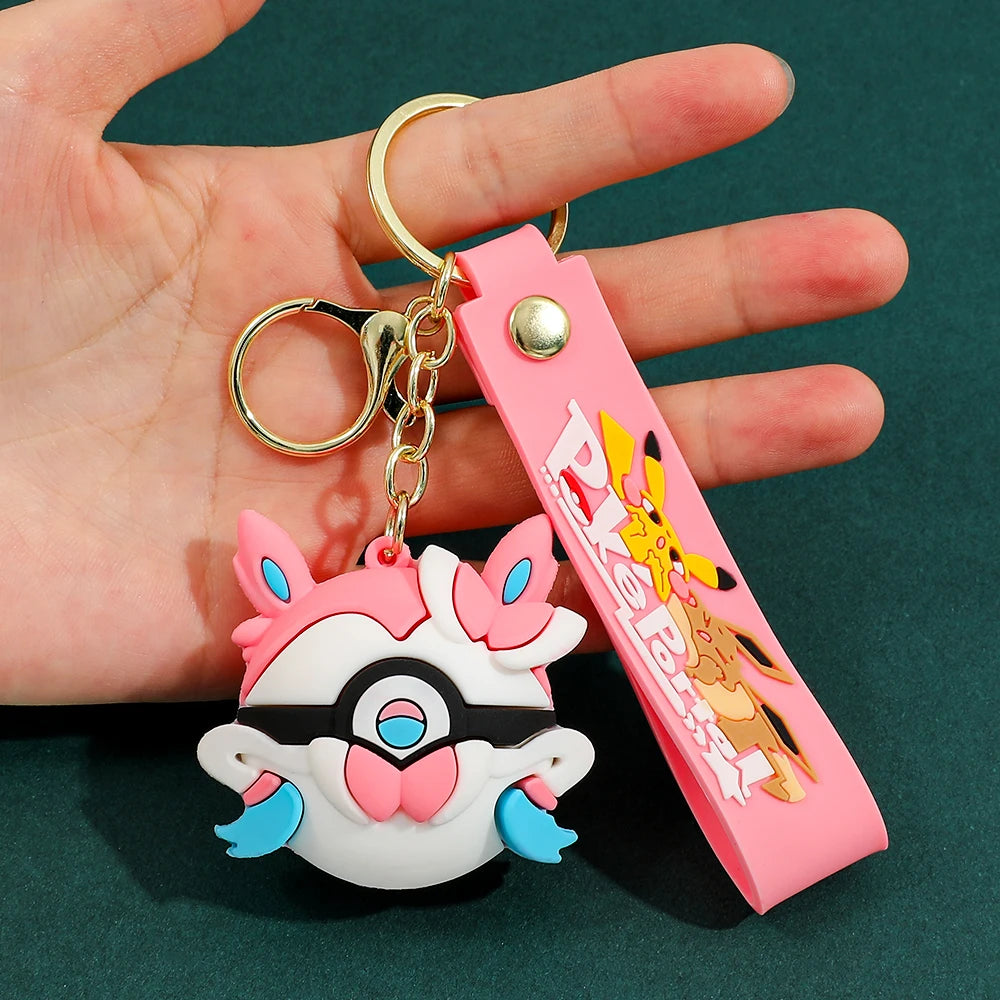 Poké Ball Keychain Set, PVC Pokémon Ball Keychain, Official Style