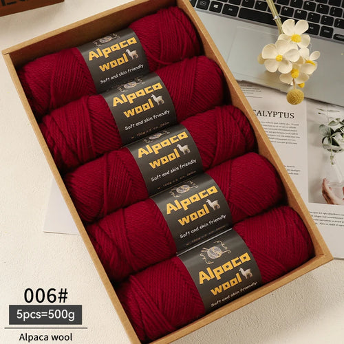 500g Alpaca Wool 245 Chunky Knitting Yarn Multi-Color Autumn and