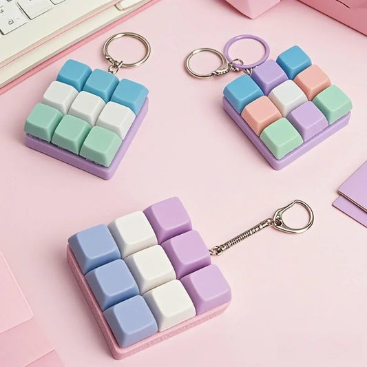 New Keyboard Fidget Toy, Fidget Clicker Keyboard Fidget Keychain,