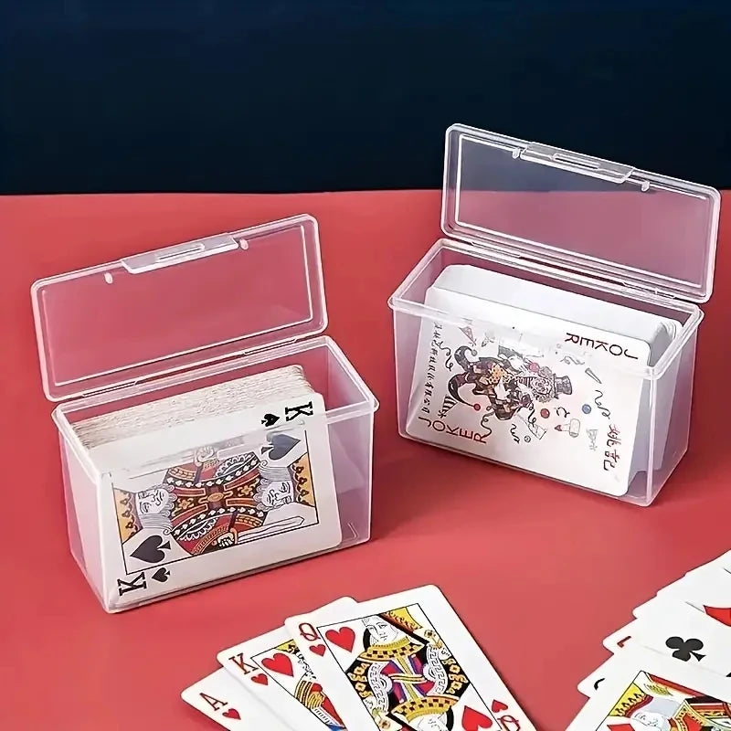 1/3pcs Playing Card Box, Clear Deck Case, Two Poker Images Can Be
