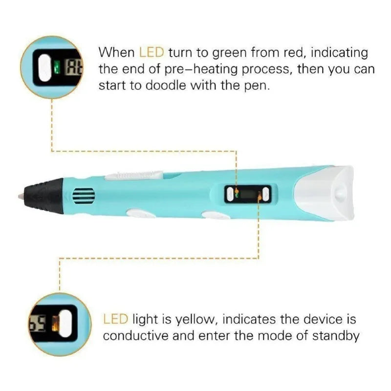 3D Pen For Children 3D Printing Drawing Pen DIY Funny Set for Kids