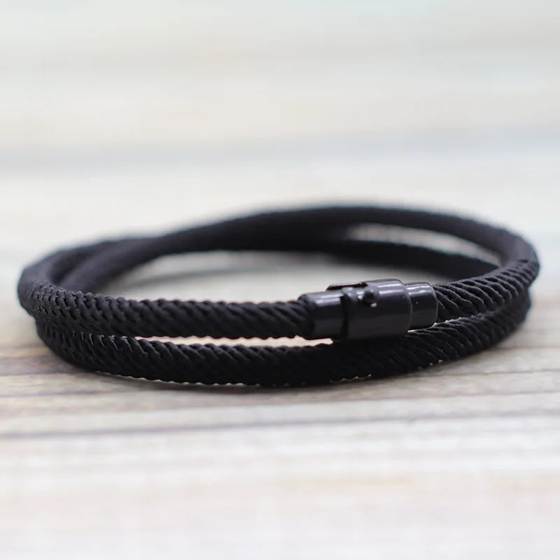 New Minimalist Men Rope Bracelet Double Layer Survival Braclet Homme