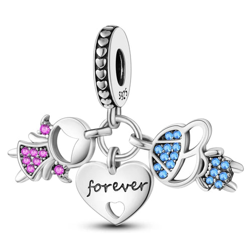 Charms Beads 925 Sterling Silver Tree of Life Peach Heart Sweet Love