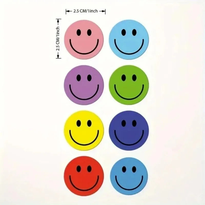 500pcs round Smiling Face Paper Stickers for Teachers Parents