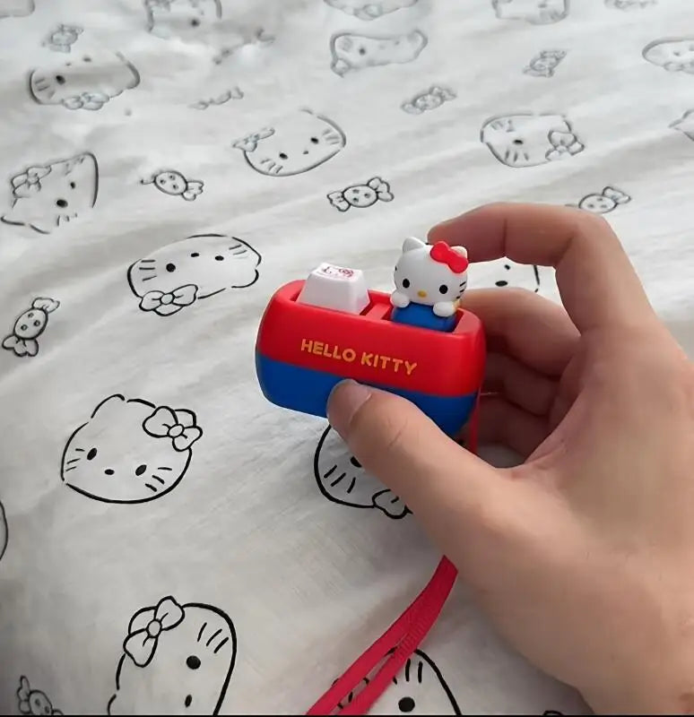 Sanrio Hello Kitty Voice Button Keyring Kt Cat Keycap Stress Relief