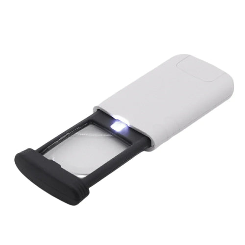 4X Magnifier with 1 LED Light - Foldable Pocket Microscope for