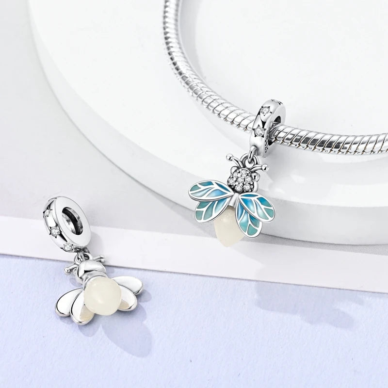 Hot Sale Charm Bead Pendant 925 Sterling Silver Firefly Love Heart