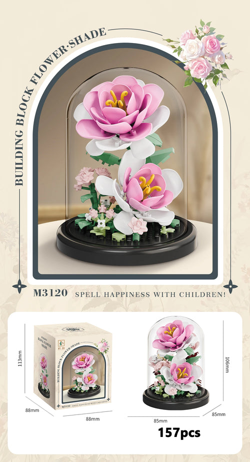 Eternal Flower Bouquet Bonsai Potted Plant Micro Building Blocks Model