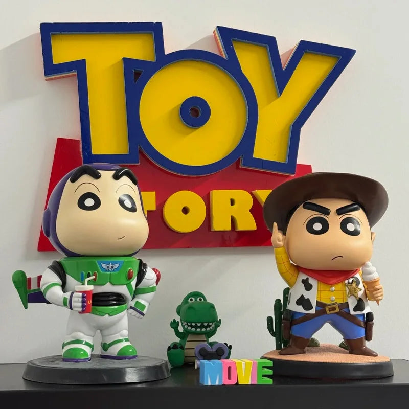 Cartoon Crayon Xiaoxin Cosplay Woody Buzz Lightyear Action Figure