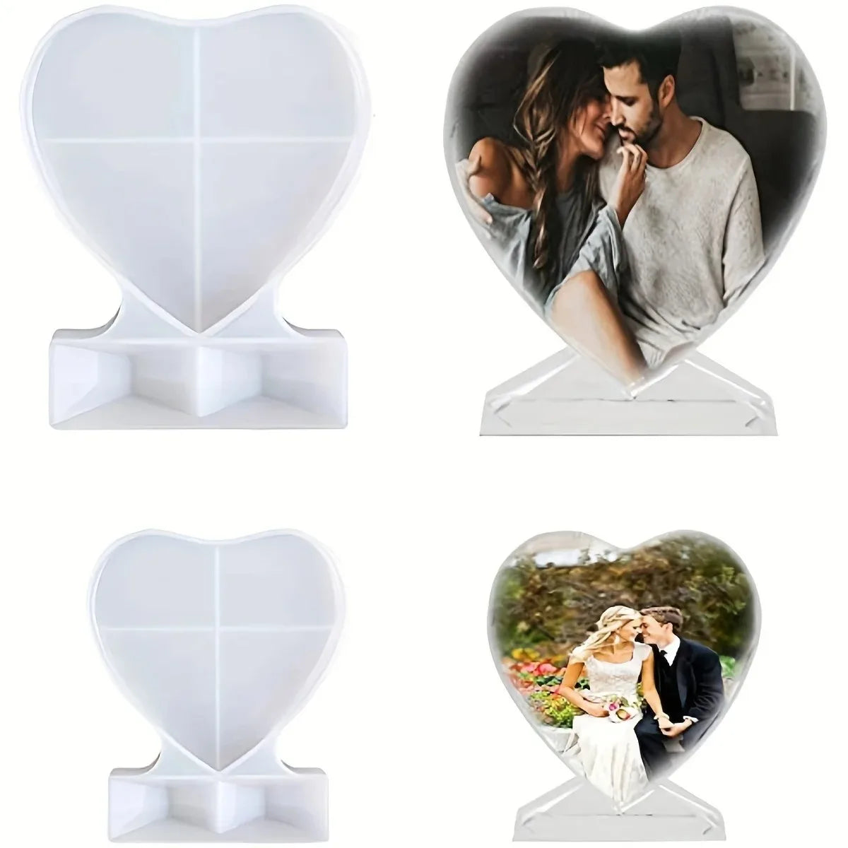 Resin Molds Heart-Shaped Photo Frame Mold, DIY Personalized Photo