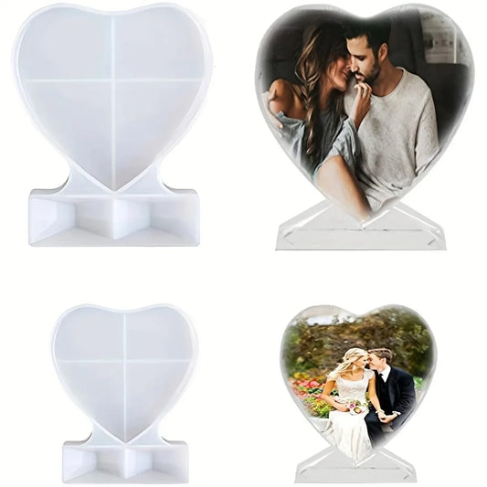 Resin Molds Heart-Shaped Photo Frame Mold, DIY Personalized Photo