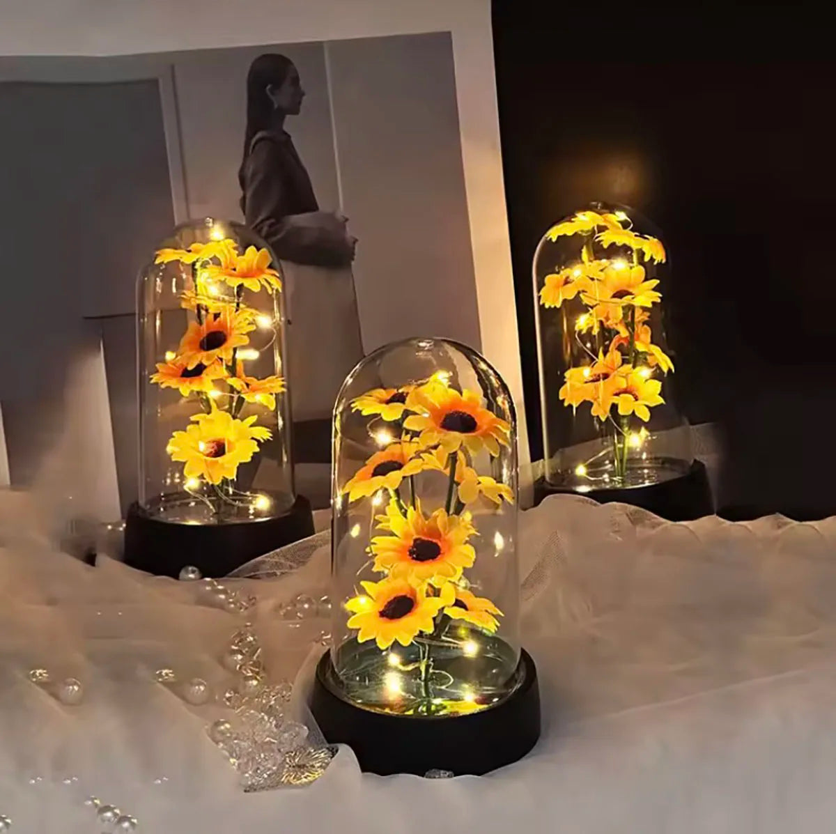 Graduation season gift small sunflower plastic set Mother's Day send