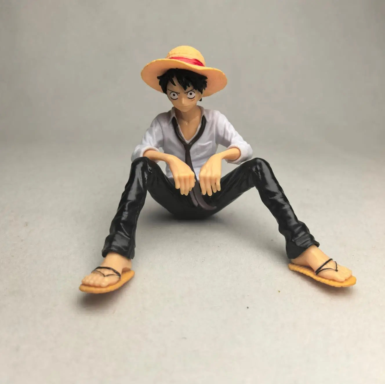 One Piece Anime Figure Toys Luffy Sitting Position Action PVC Figurine