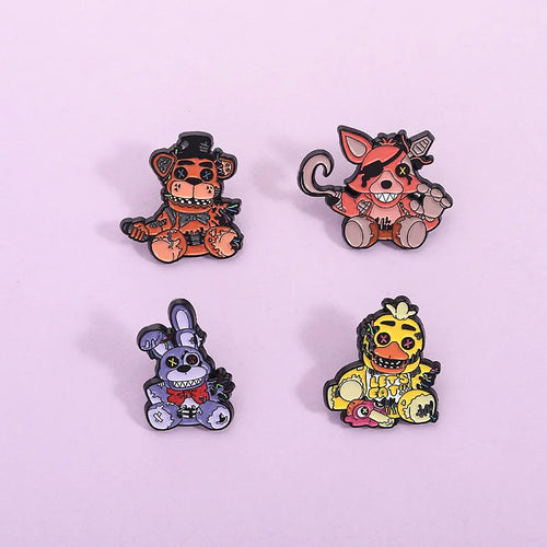 Cartoon Teddy Bear Enamel Brooch Creative Toy Lapel Pins Clothes Lapel