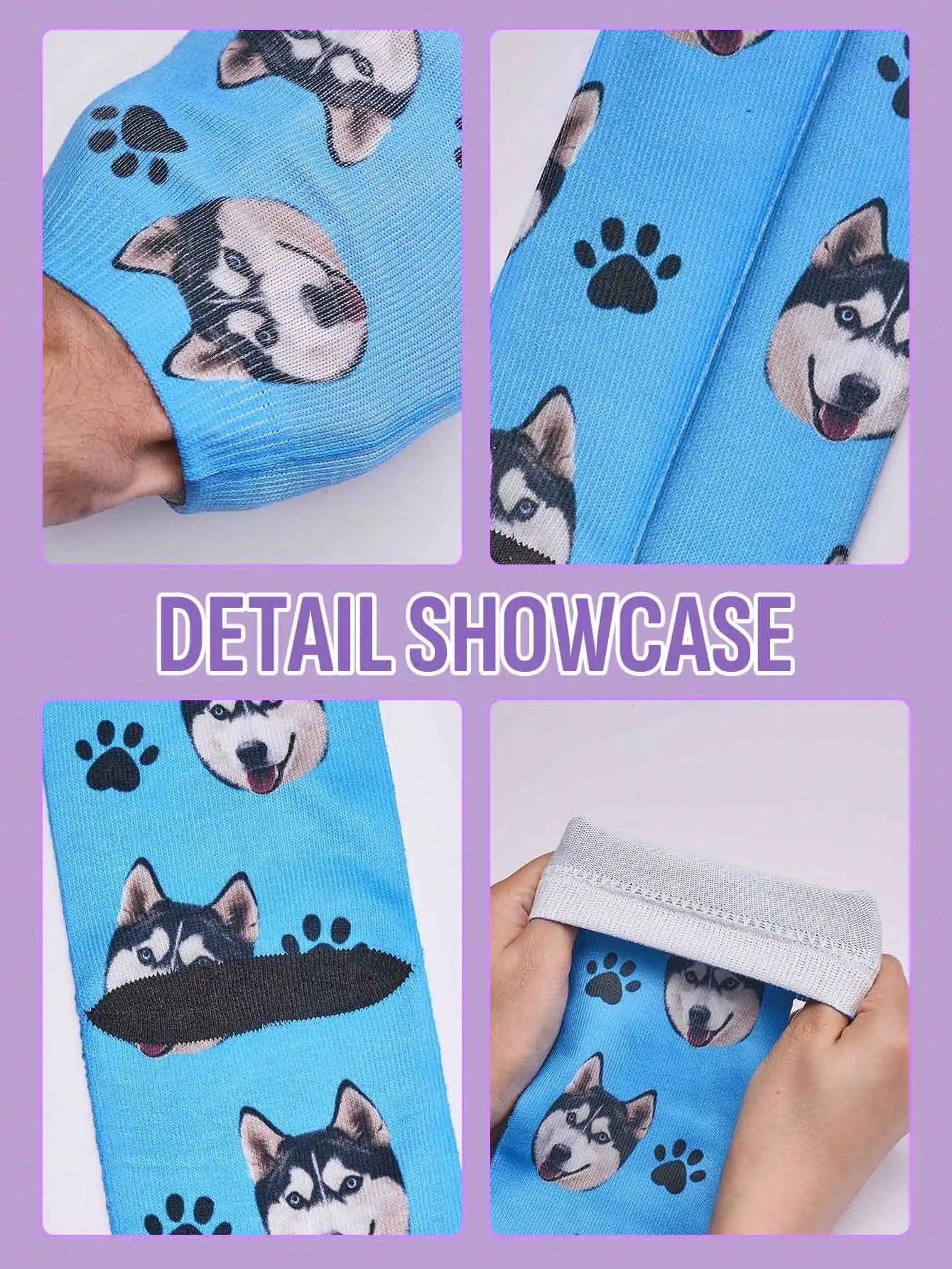 Custom Face Socks Personalized Photo Socks Funny Gift for Men Women