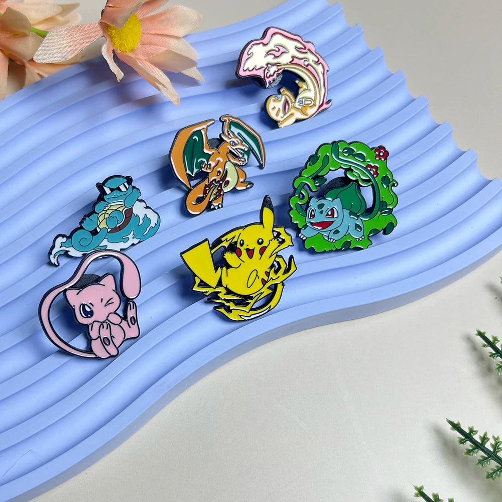 6pcs Anime Pins SetEnamel Brooch Metal Badge Jewelry for Clothing