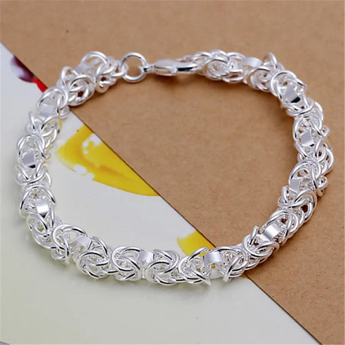 Fine 925 Sterling Silver Noble Nice Chain Solid Bracelet for Women Men