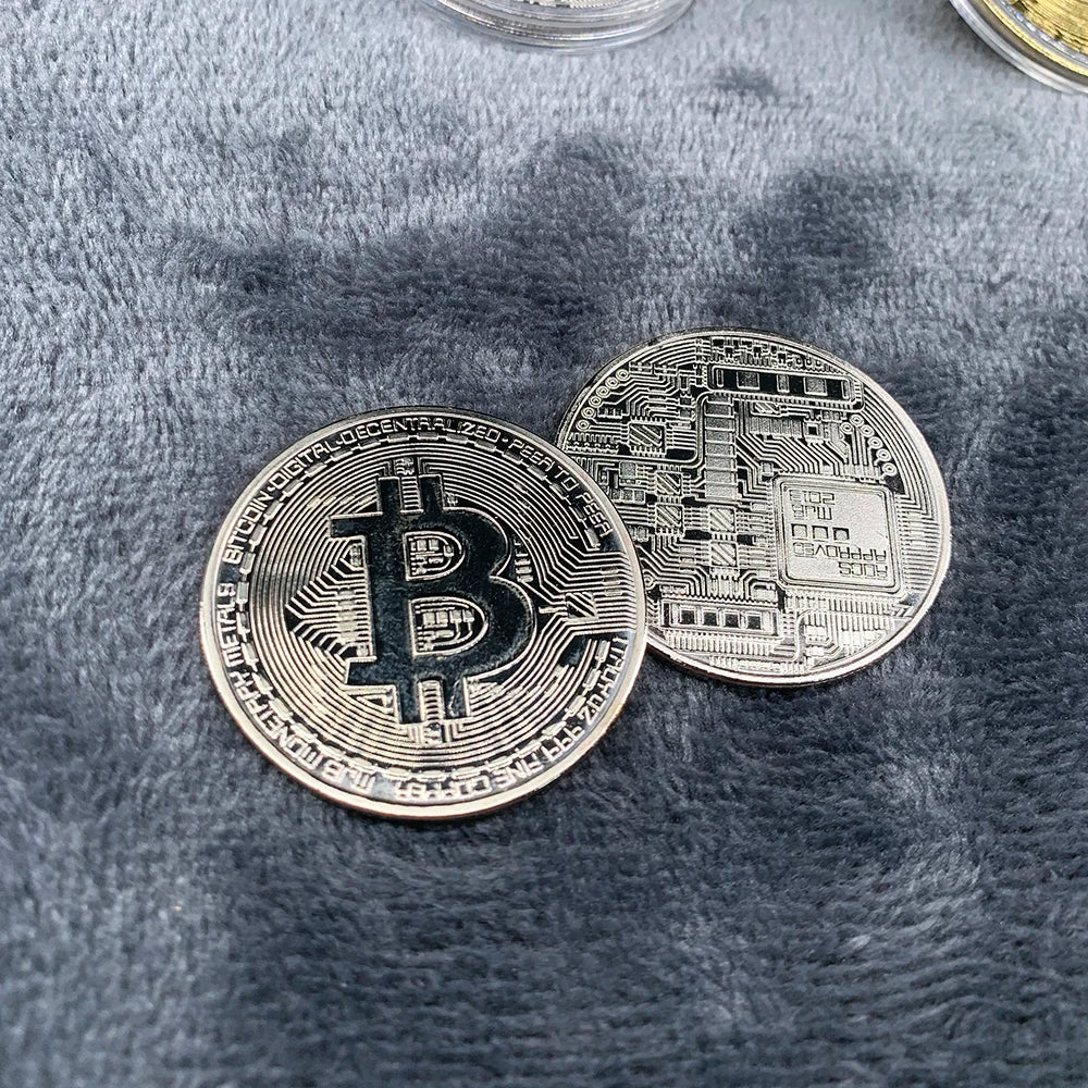 Gold Plated Bitcoin Coin Collectible Art Collection Gift Physical