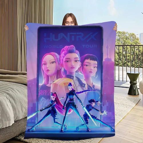 Blanket K-KPop warm soft plush D-Demon blanket for sofa living room