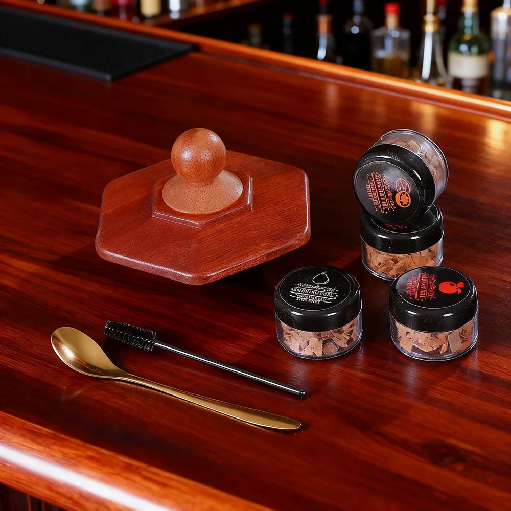 Glass Top Smoker Cocktail Smoker Kit With 4PCS Wood Chips Bartender