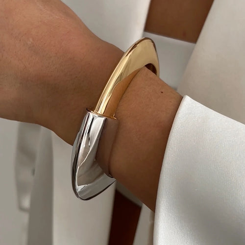 Ingemark Exaggerated Punk Irregular Wide Cuff Bangle for Women Vintage