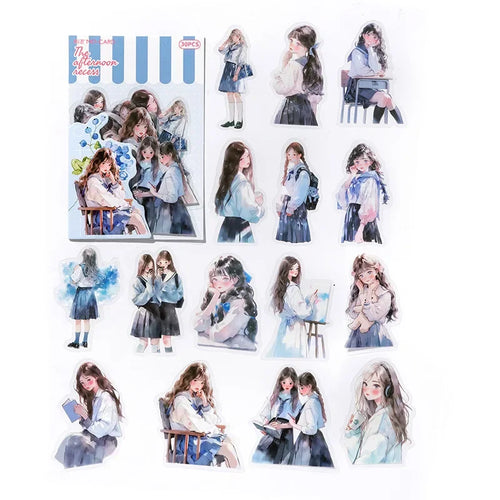 30pcs/pack Cute Cartoon Stickers DIY Scrapbooking Collage Junk Journal