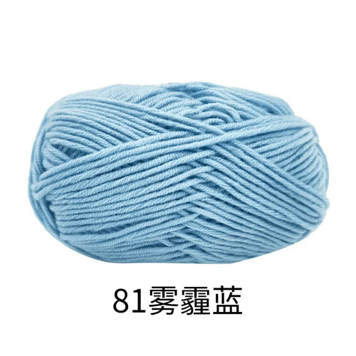 40-50g/Set 4ply Milk Cotton(80%) Knitting Yarn Needlework Dyed Lanas