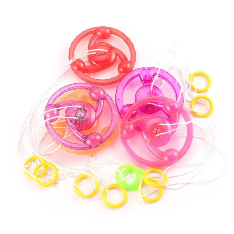 3pcs New Luminous Hand Pull Luminous Flashing Rope Flywheel Toy Led