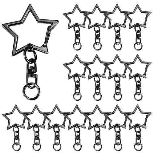 5/15/25/50 Sets Star Shaped Snap Keychain Lobster Claw Clasp with