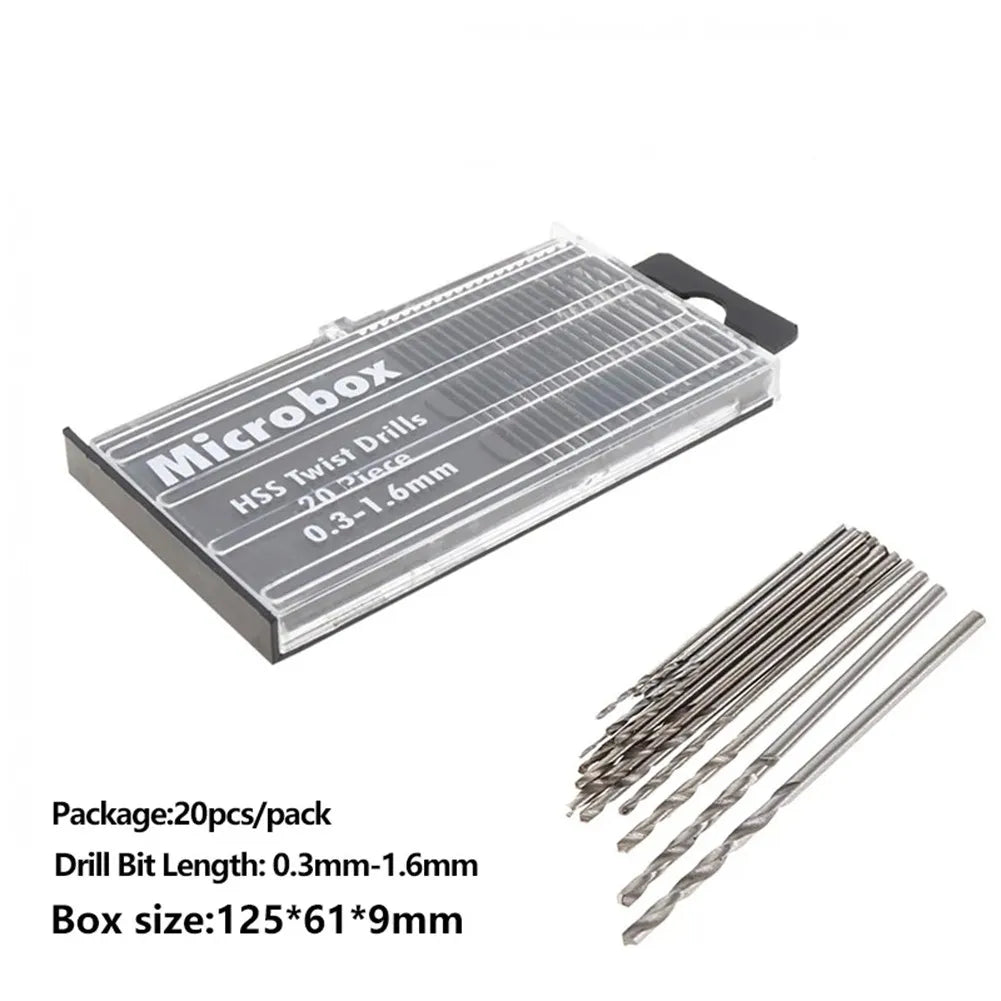 20Pcs Drill Bits For Precision Crafts Jewellery Watch Repair Model
