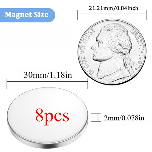 High-Power Neodymium Round Magnet 25x2/25x3/30x2/30x3 mm, Ideal for
