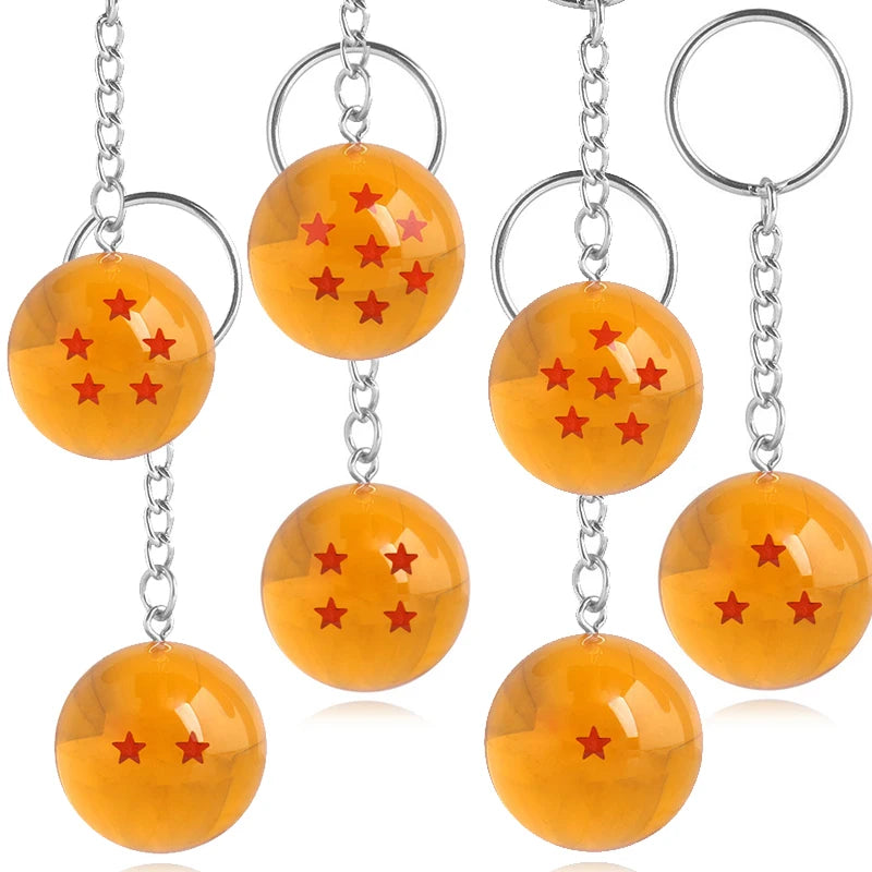 Anime Dragon Ball Series Keychain Charms Accessories 1-7 Star Dragon