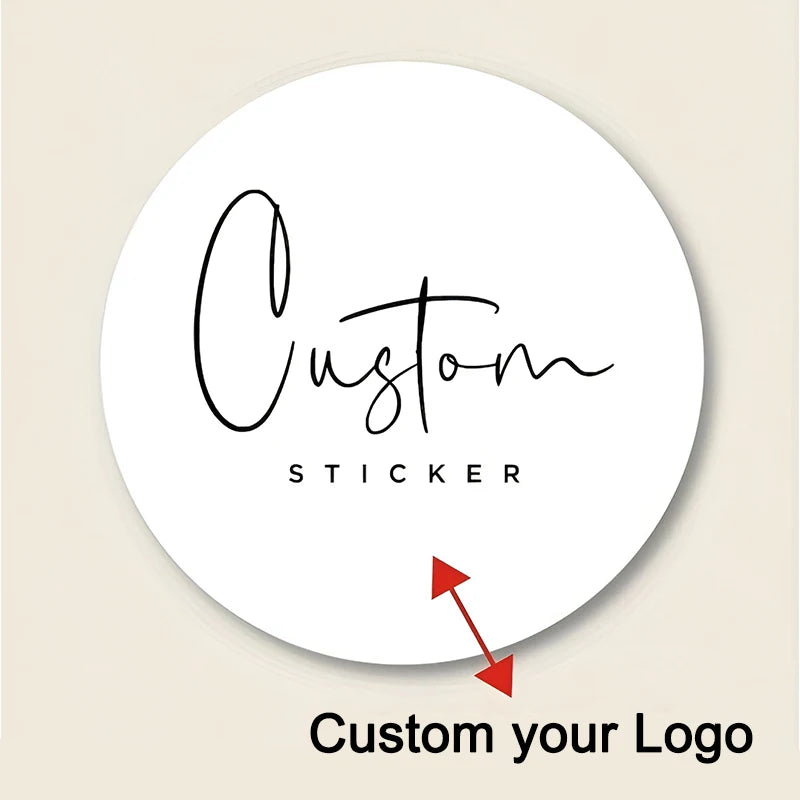 Customizable Photo Stickers with Multicolor Logos - Durable Waterproof