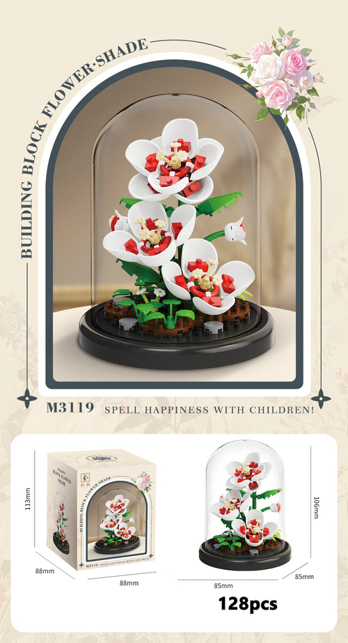 Eternal Flower Bouquet Bonsai Potted Plant Micro Building Blocks Model
