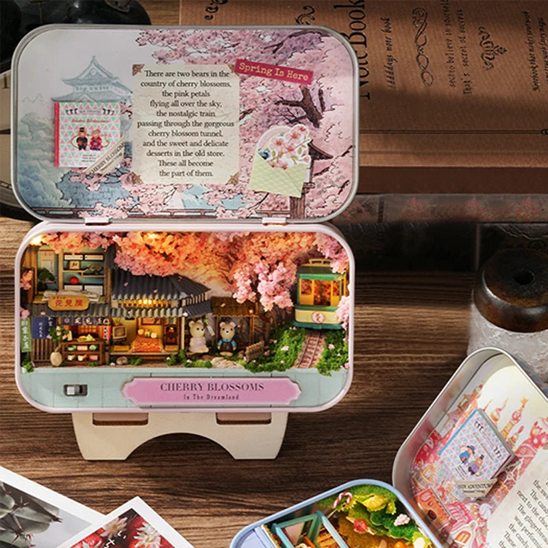 Box Theatre DIY Wooden DollHouses Miniature Box Cute Doll Houses 3D