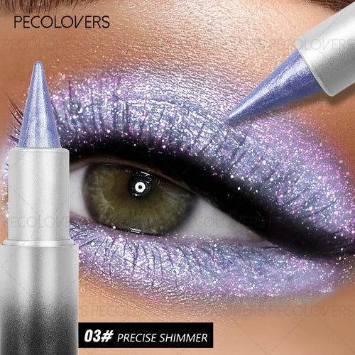 1 Pc Monochromatic Glitte Shiny Eyeshadow Pen & Eyeshadow Stick,