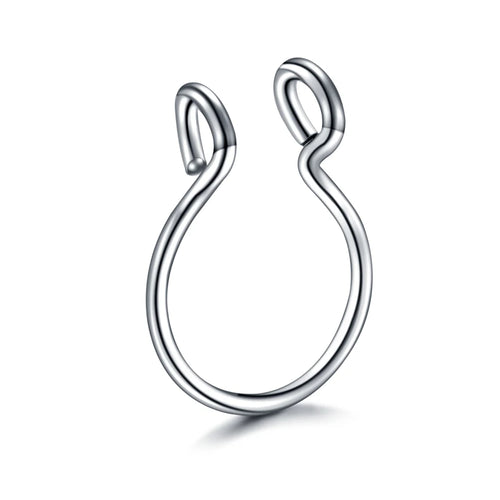 5pcs Stainless Steel Magnet Fake Nose Ring Hoop Fake Piercing Hoop