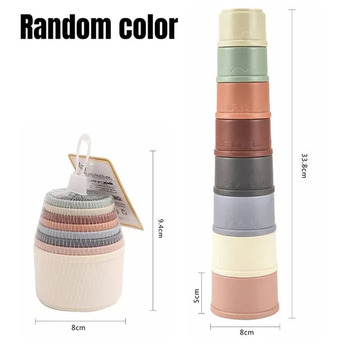 Baby Montessori Cup Stacking Toys Beach Pool Bathtub Educational Toys