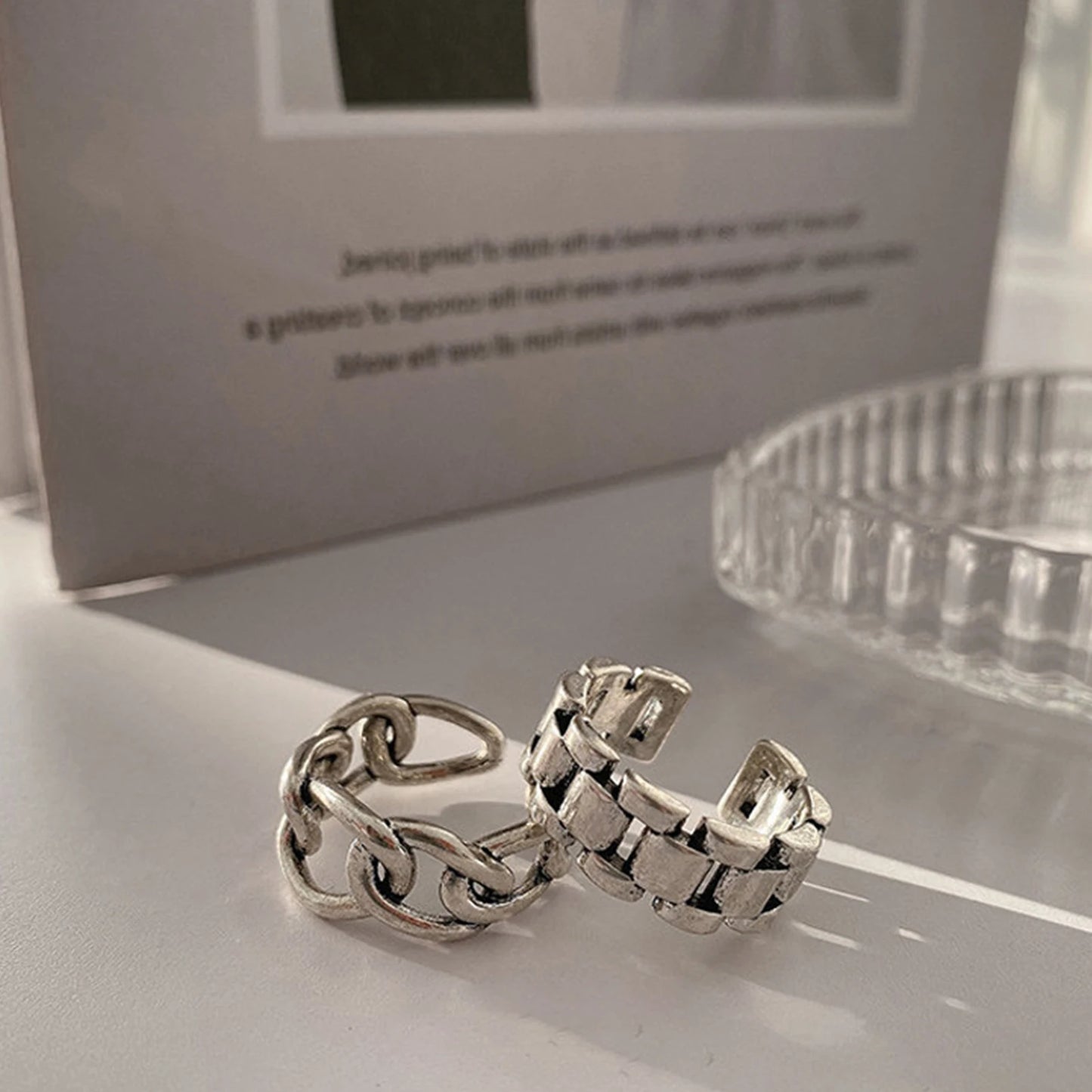 925 Sterling Silver Finger Rings New Fashion Creative Cross Hollow