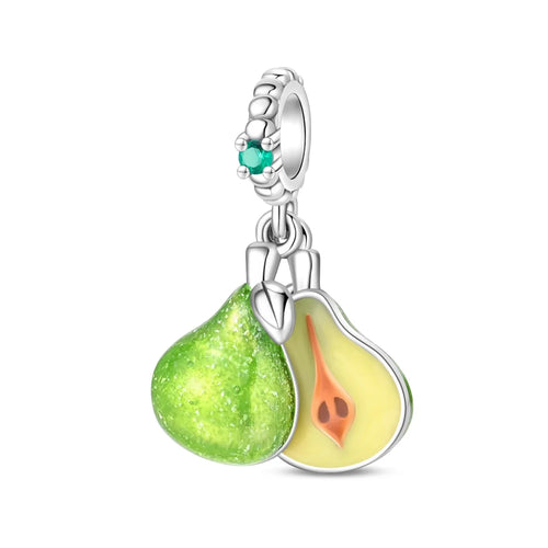 New 925 Silver Color Strawberry Cherry Fruit Series Charms Beads Fit