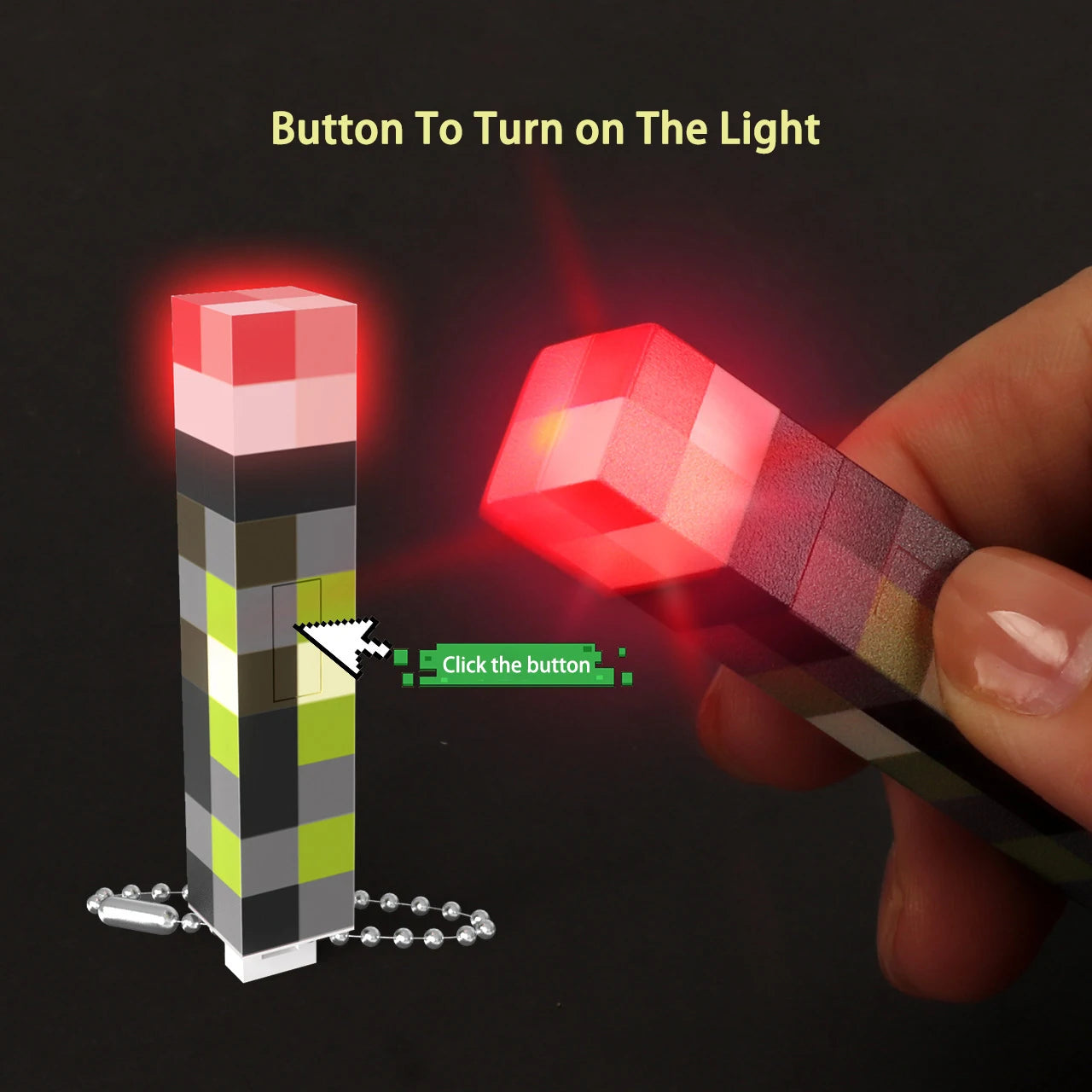 Fun Pixel Wind Design Mini Torch Keychain LED Flashlight USB