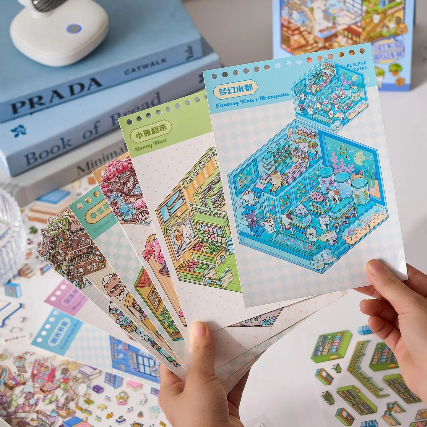 Mr Paper 49pcs/bag Business Town Series Mini 3D Miniature Scenography