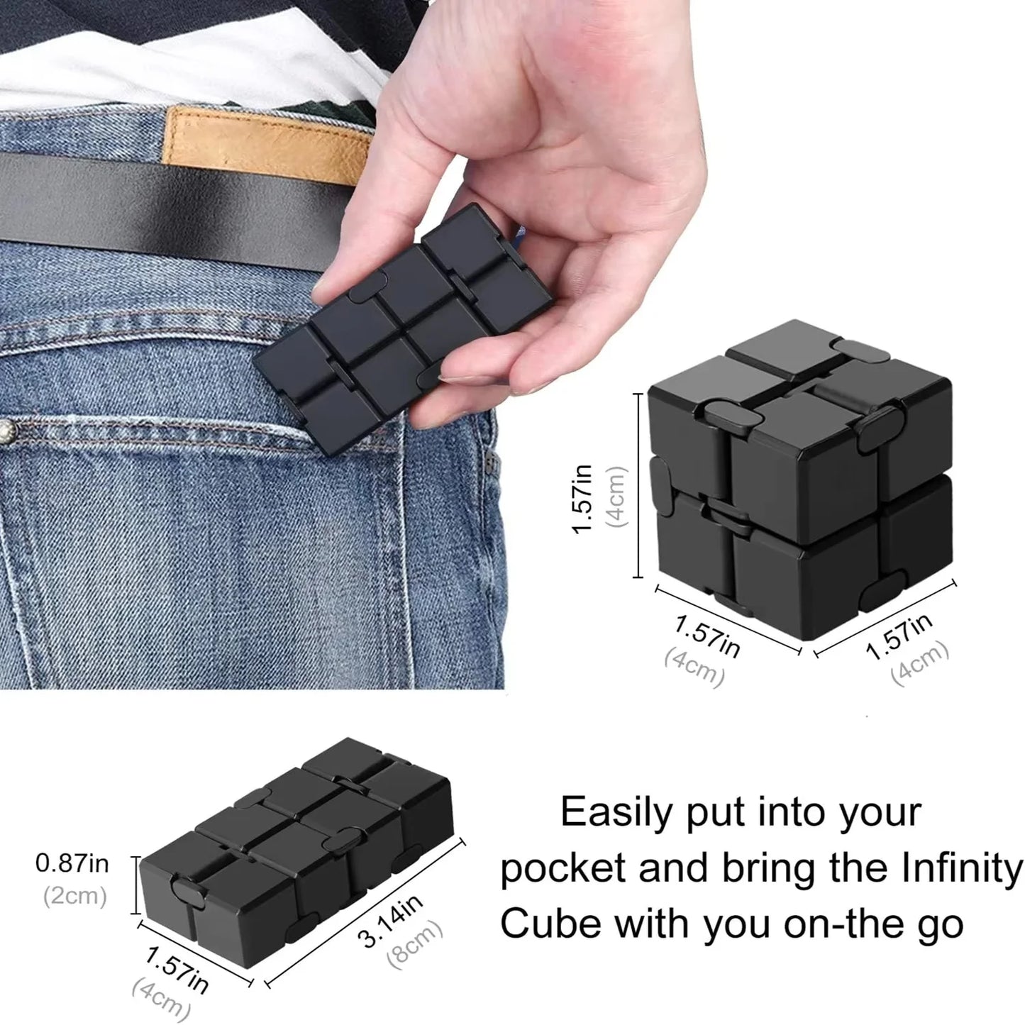 Alloy&Plastic Infinity Cube Fidget Toy Ultra-Durable Sensory Stress