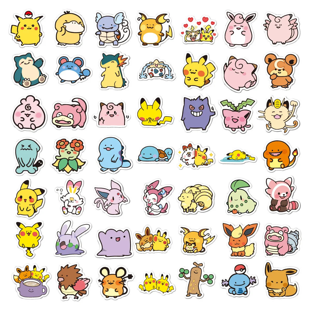 50/100PCS Kawaii Anime Pokemon Stickers Pikachu Decals DIY for Laptop