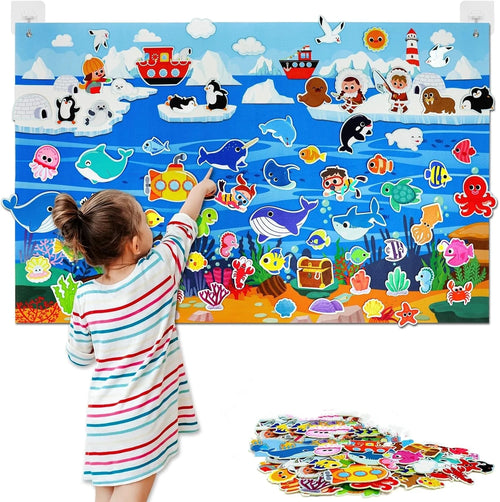 Montessori Toy Solar System Felt Story Busy Board Set for Toddlers