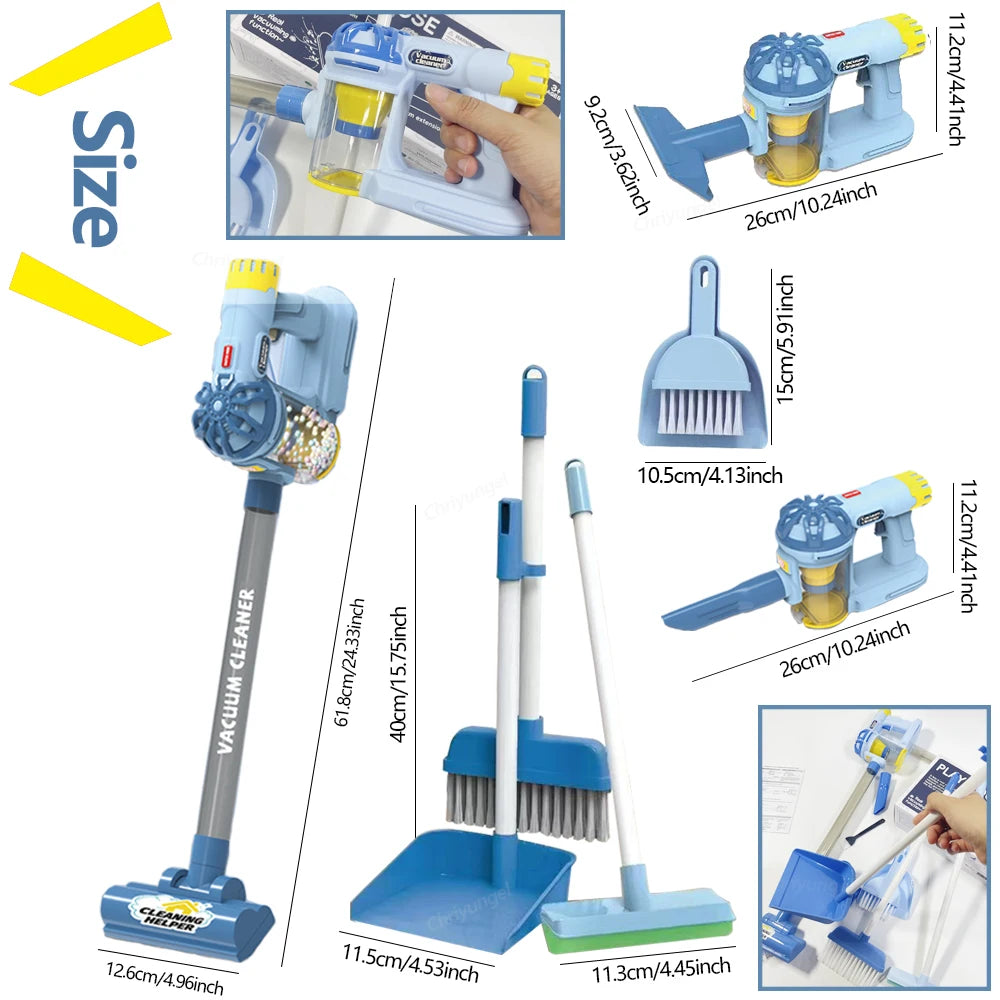 Kids Simulation Electric Vacuum Cleaner Cleaning Set for Toddlers Role