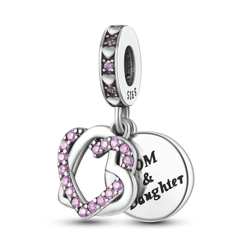 Charms Beads 925 Sterling Silver Tree of Life Peach Heart Sweet Love