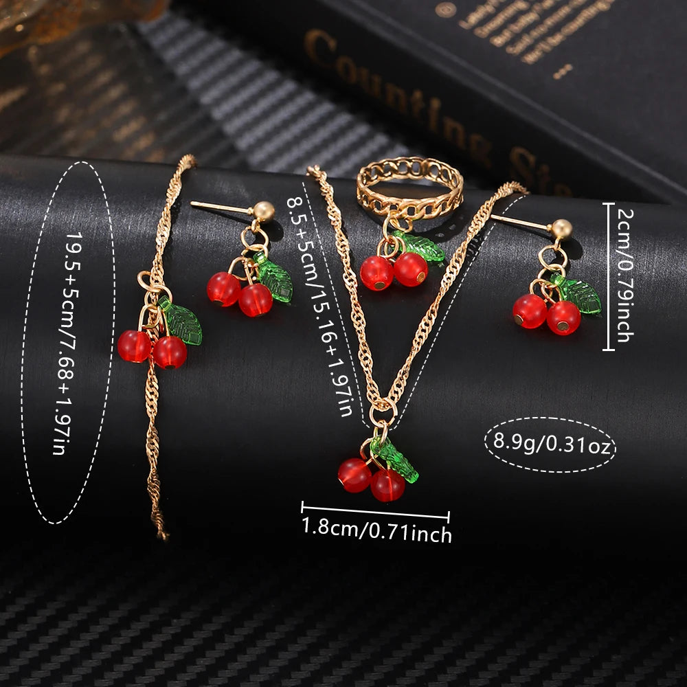 5/6 PCS/Set Red Women's Watch With Minimalist Elements Dial Quartz