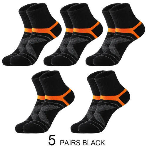 3 Pairs Men's Socks Hiking Black Sports Basketball Socks Casual Soft