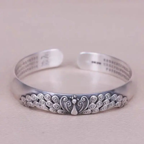 XIYANIKE Vintage Thai Silver Lotus Flower Cuff Bracelet For Women Girl